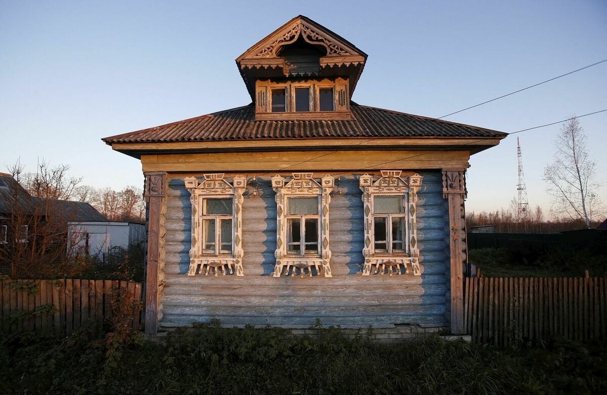 Old Russian wooden houses Lithouse Wooden Houses
